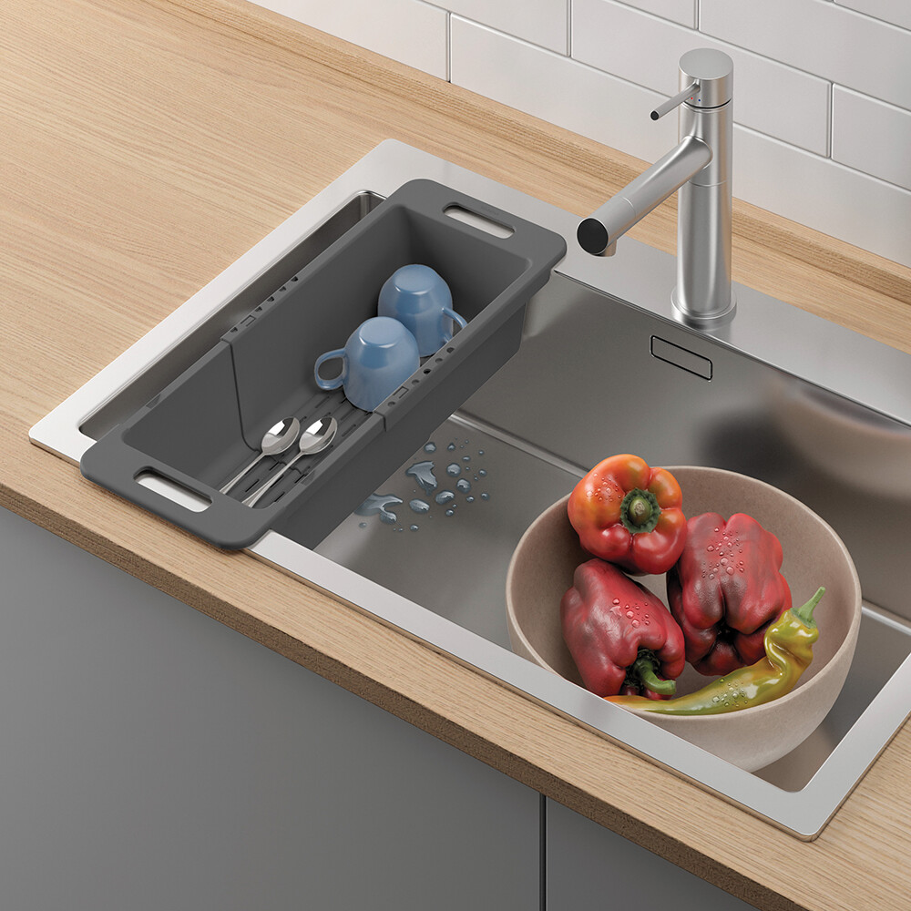 Metaltex Haushaltshelfer grau Kunststoff B/H/L: ca. 18x37,8x10 cm