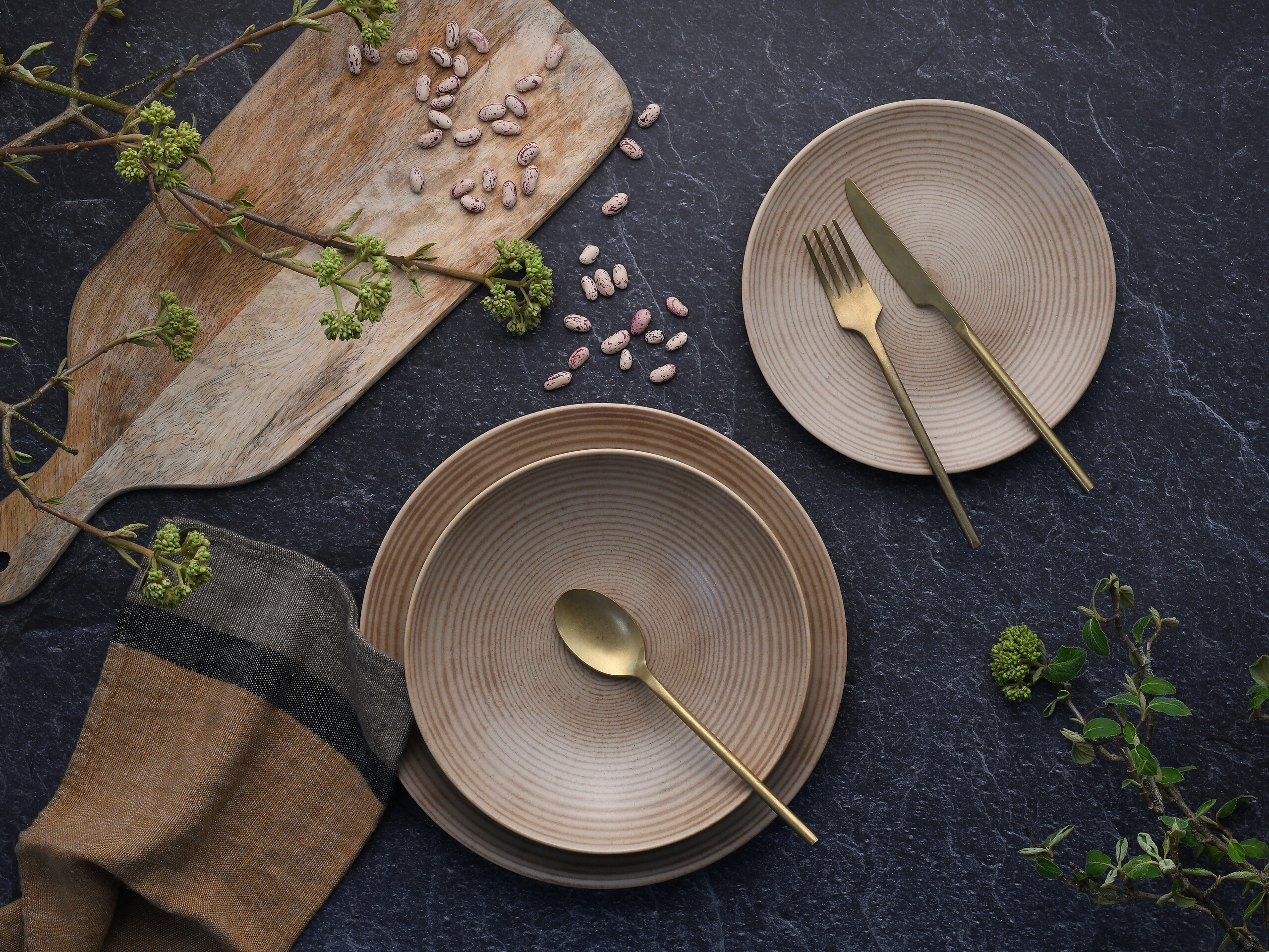 CreaTable Kombiservice Catania sand Steinzeug 16 tlg.