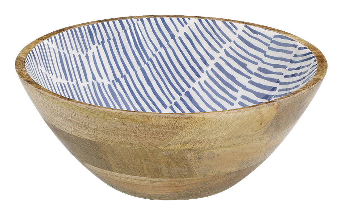 Zeller Schale blau Holz B/H/L: ca. 30x12x30 cm