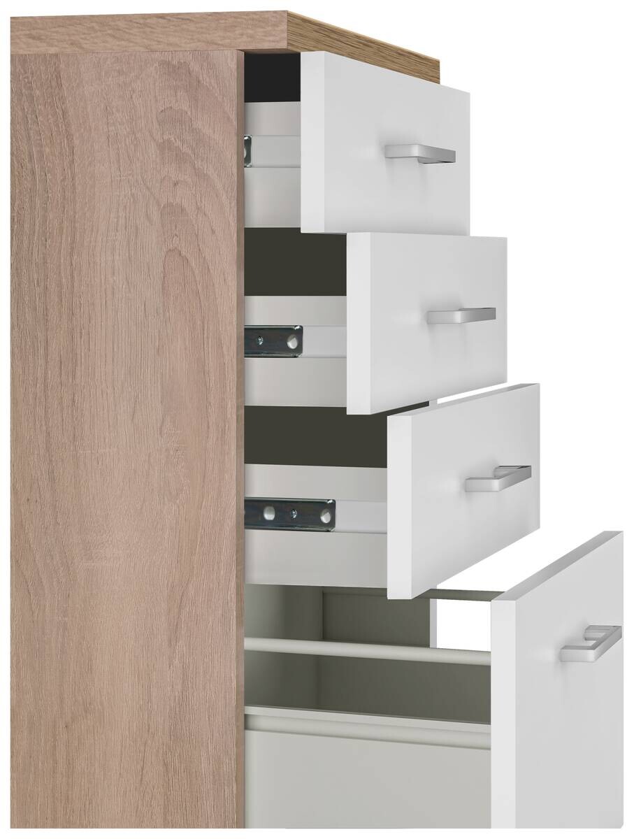 Schubkastenschrank Samoa weiß Eiche Nachbildung B/H/T: ca. 50x85x60 cm