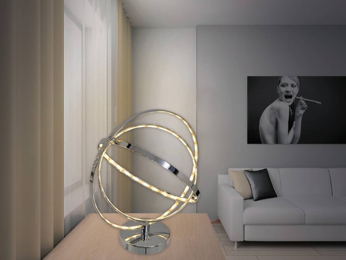 Näve Leuchten Tischleuchte 3100142 Chrom Metall B/H/T: ca. 31x39x35 cm null 87 Brennstellen