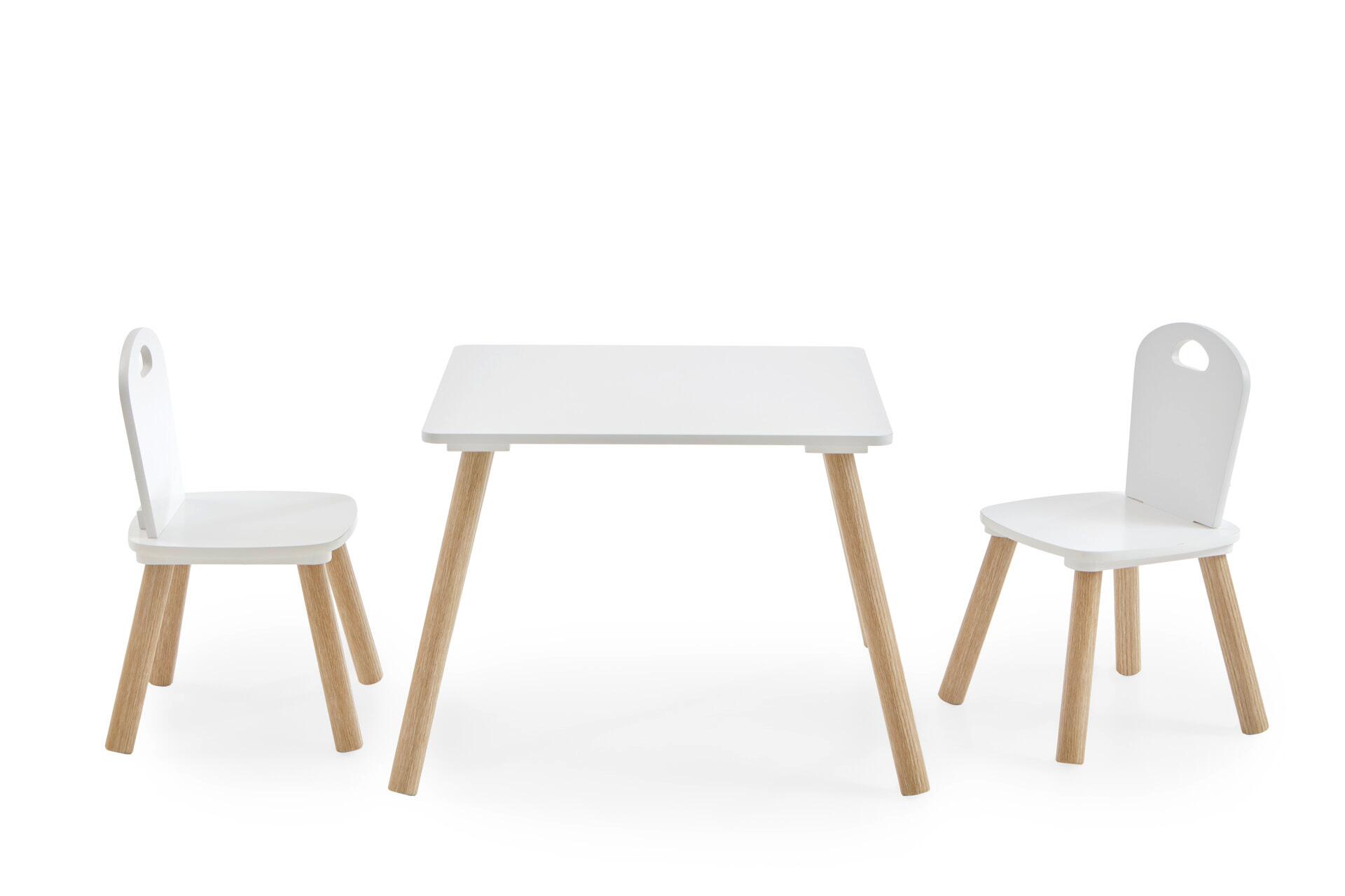 Kindermöbel-Set 3er Set Pinie Nachbildung weiß B/H/T: ca. 55x43x55 cm