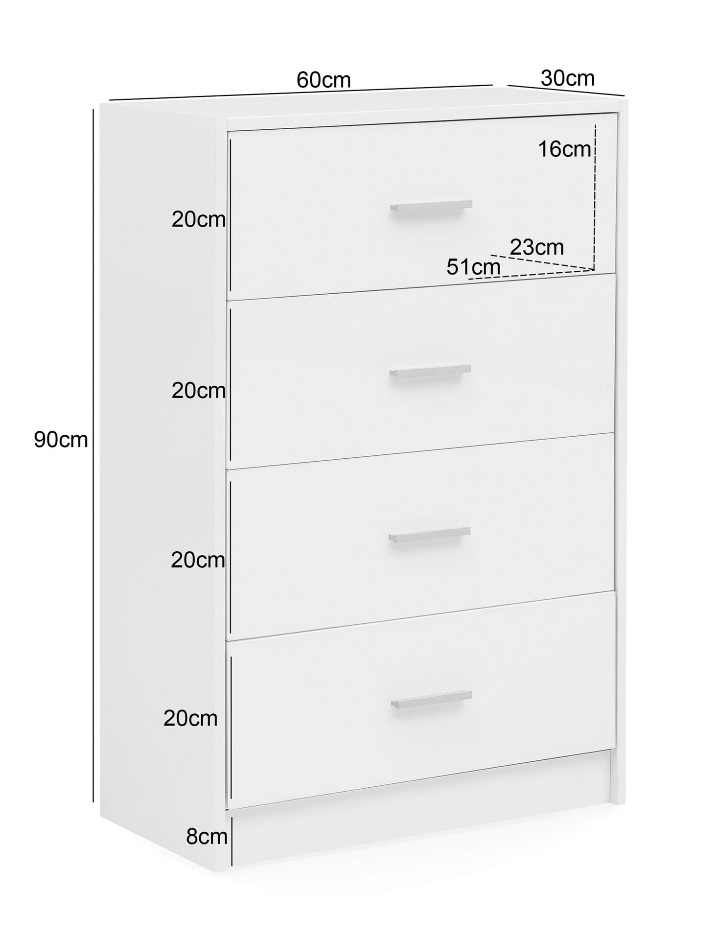 Sideboard weiß B/H/T: ca. 60x90x30 cm