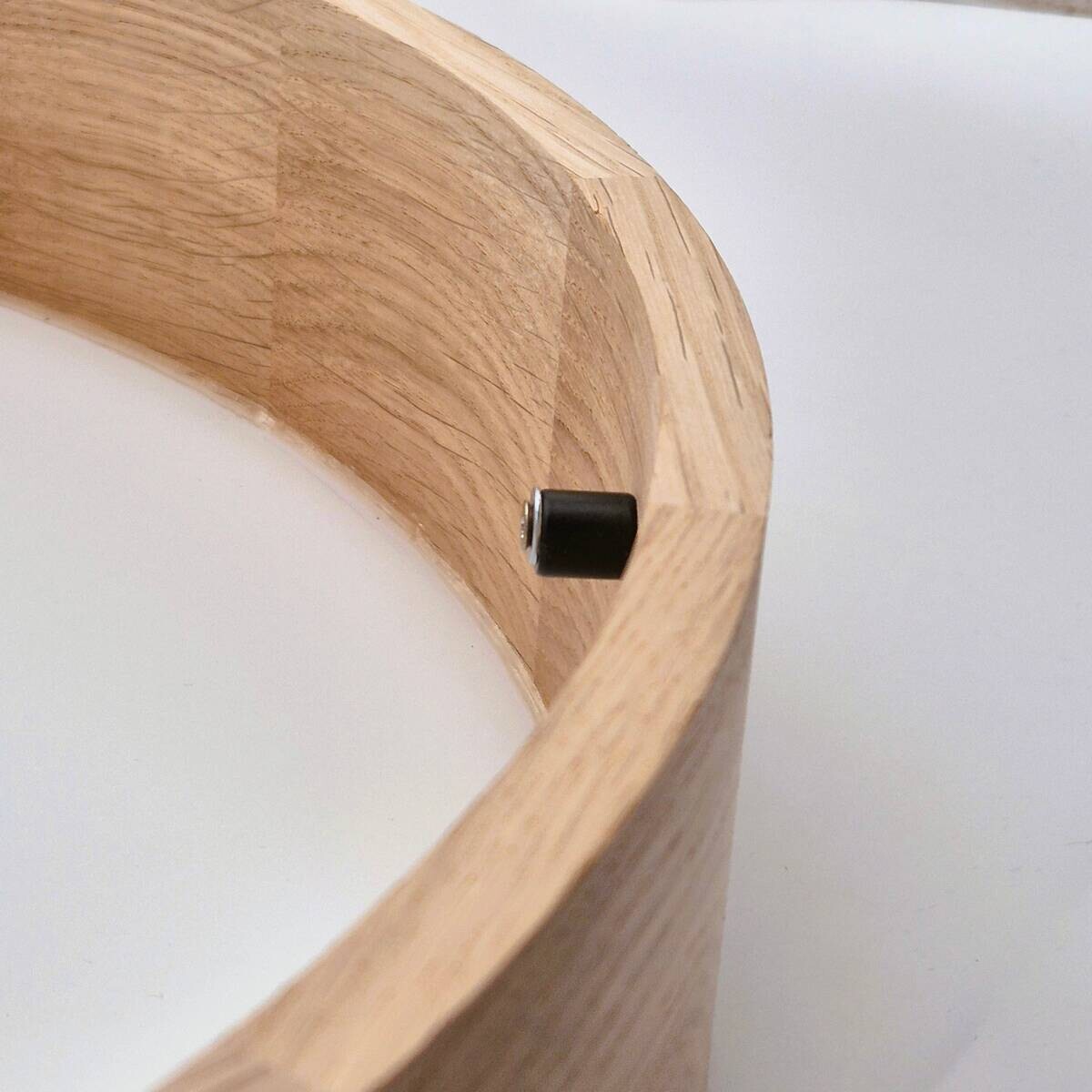 Lamkur Deckenleuchte Anello Eiche Glas Holz H/L: ca. 8x27 cm E27 1 Brennstellen