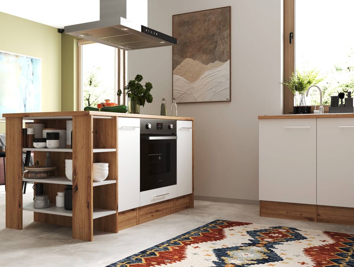 Respekta Inselküche Hilde weiß matt B/H/T: ca. 310x205x172 cm