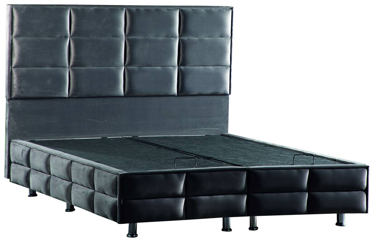 Polsterbett Carina grau Kunstleder