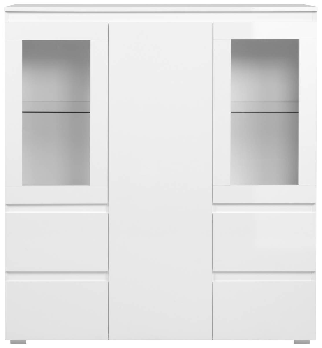 Highboard Capetown weiß weiß glänzend B/H/T: ca. 116x126x40 cm