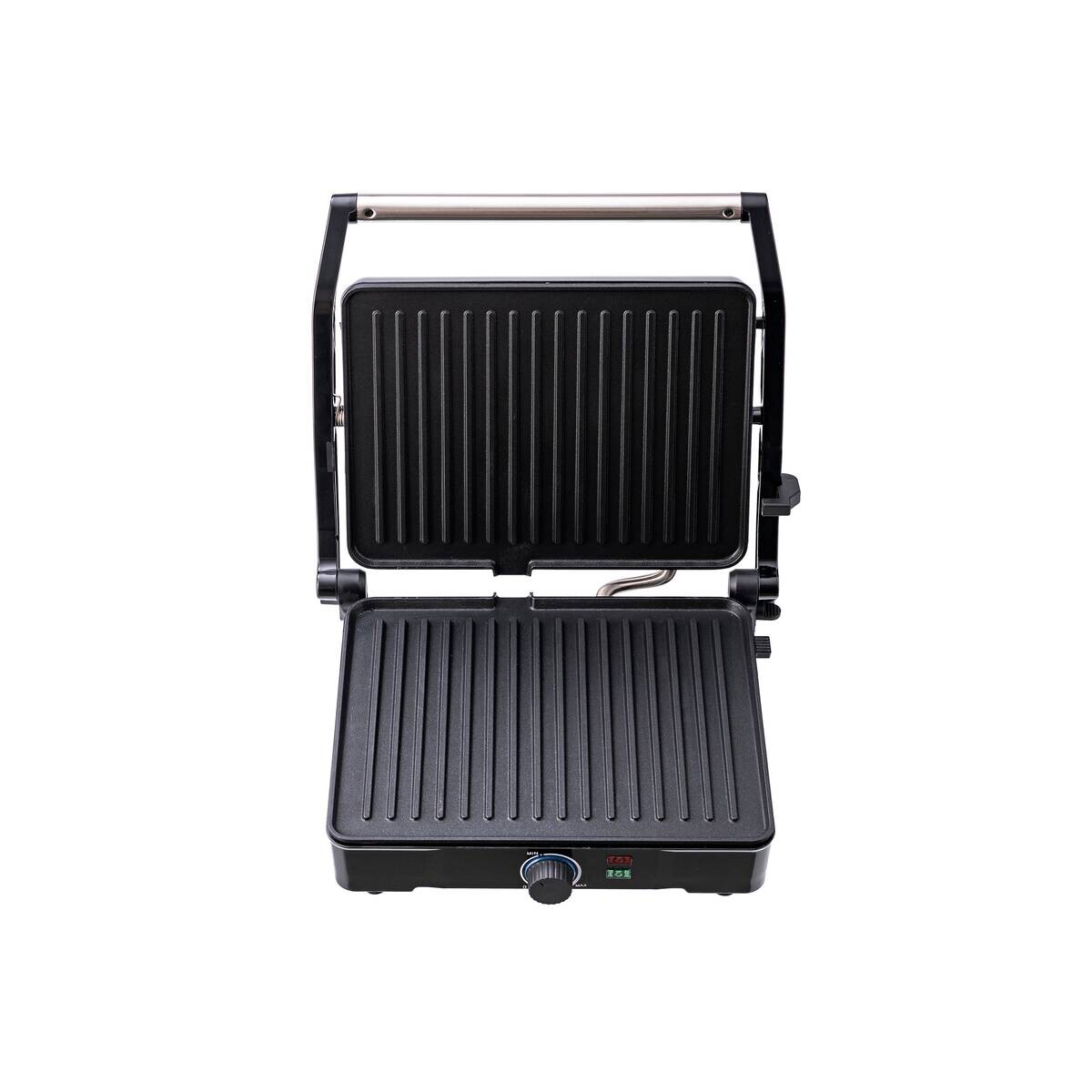 BERGNER Kontaktgrill silber B/H/L: ca. 15x37x38 cm