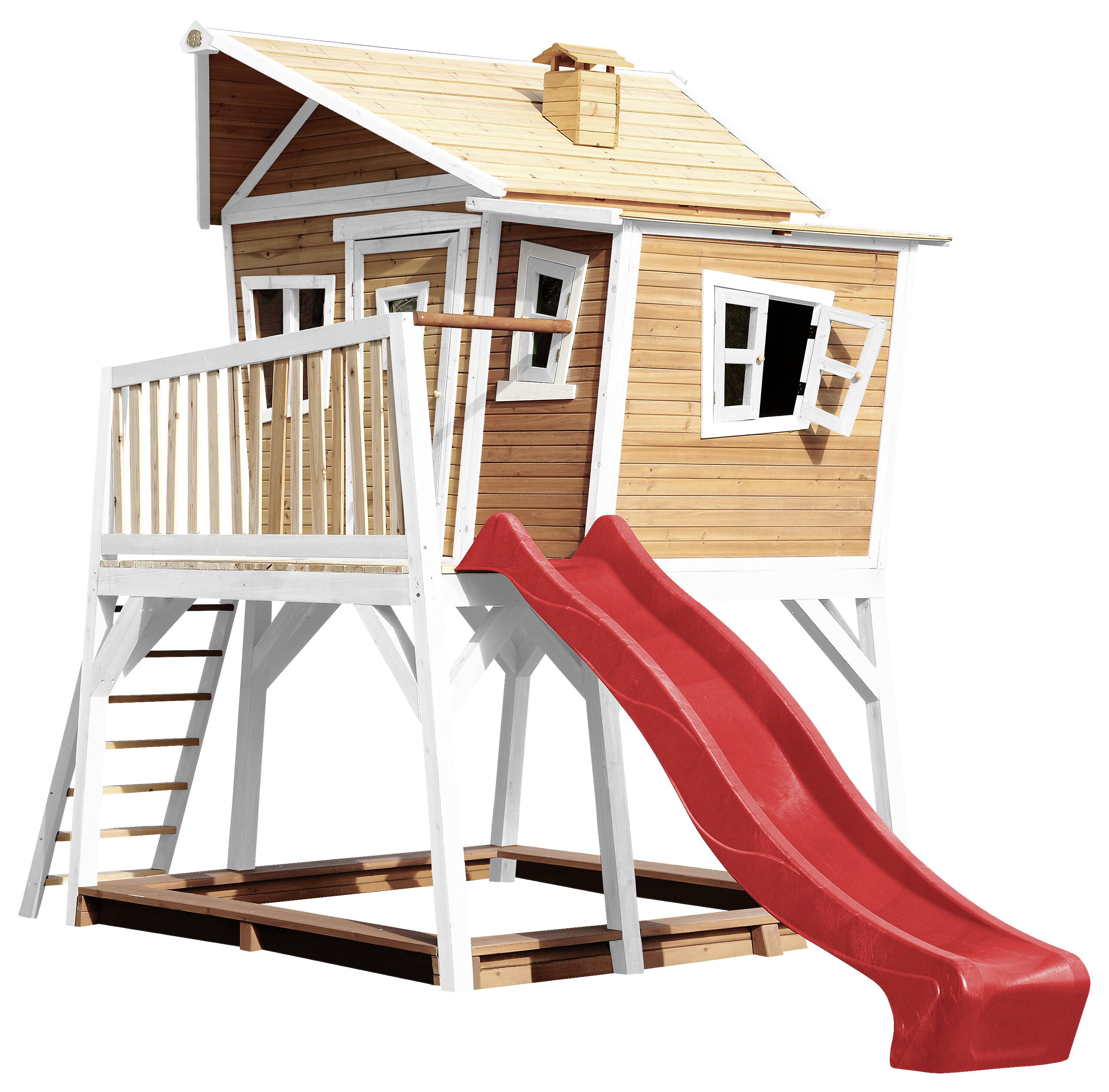 AXI Spielhaus Max braun B/H/L: ca. 432x288x193 cm
