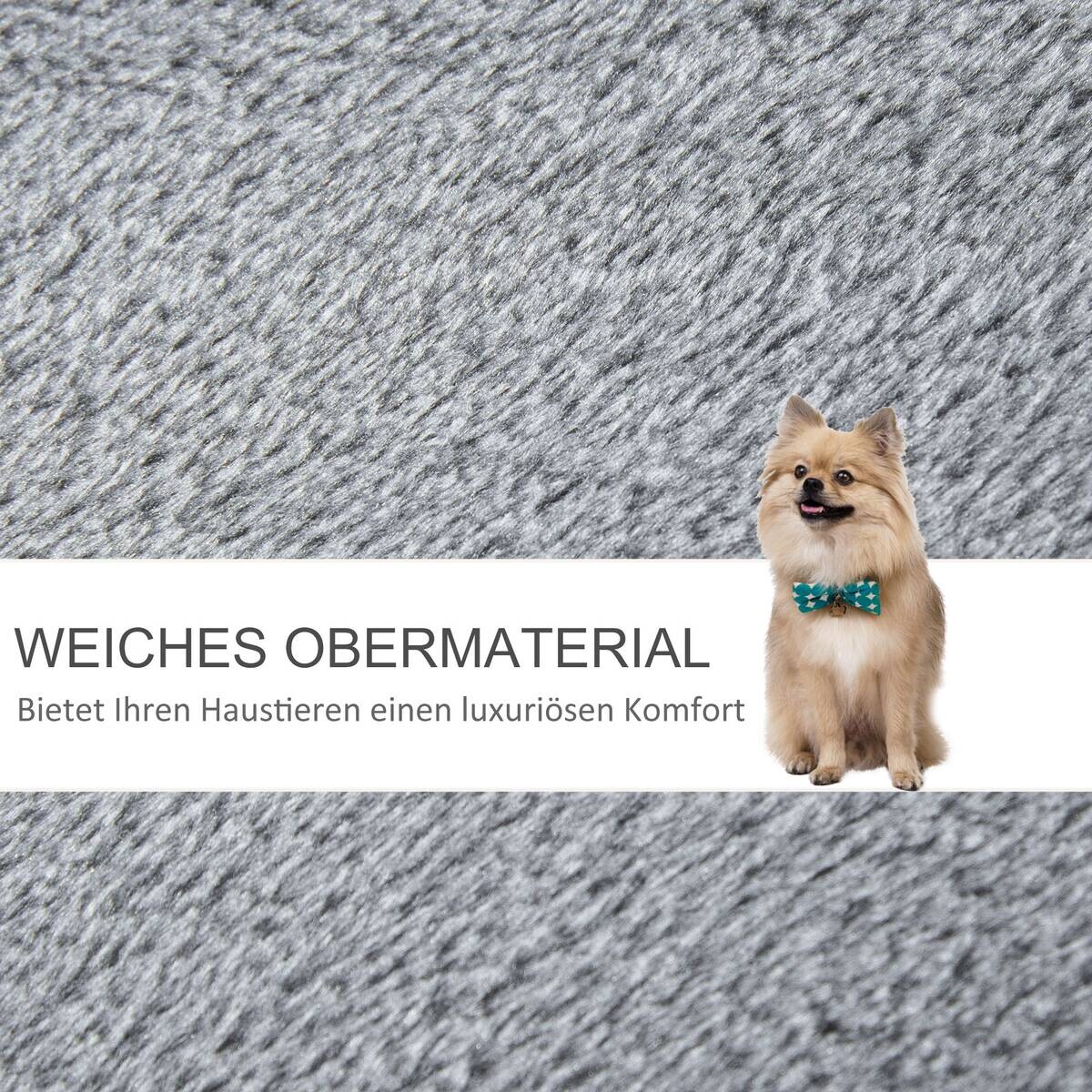 PawHut 4-stufige Haustiertreppe m. Ball grau Polypropylen B/H/L: ca. 40x60x64 cm