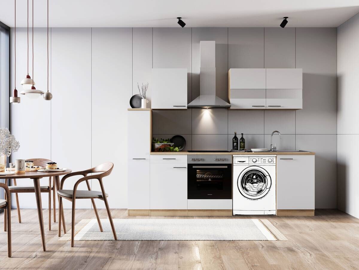 Respekta Küchenblock Merle weiß B/H/T: ca. 250x200x60 cm