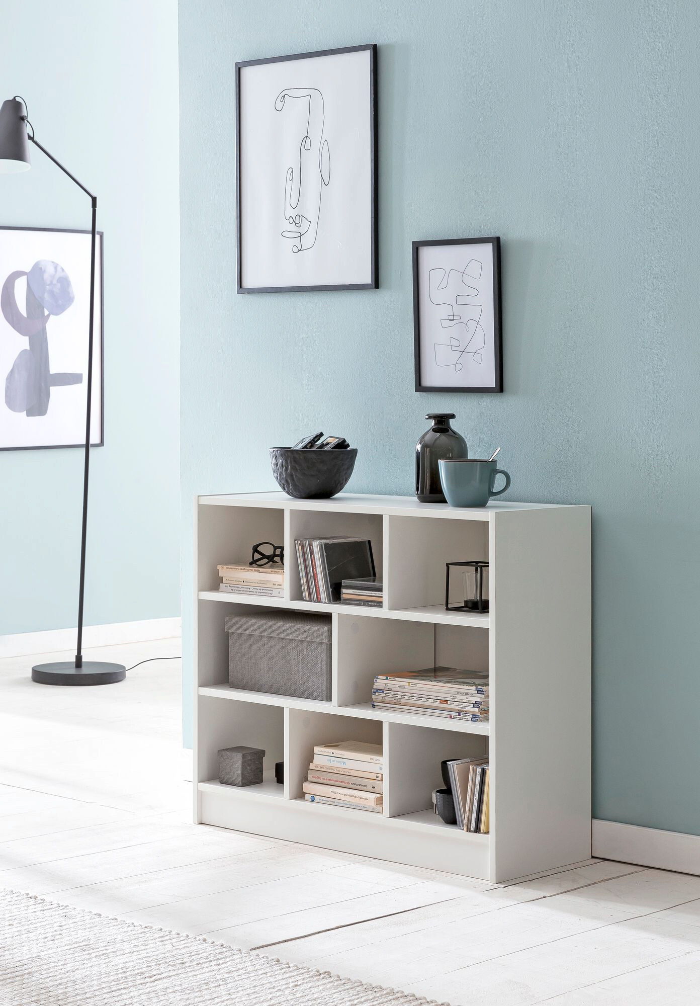 Regal weiß B/H/T: ca. 80x68,5x29,5 cm