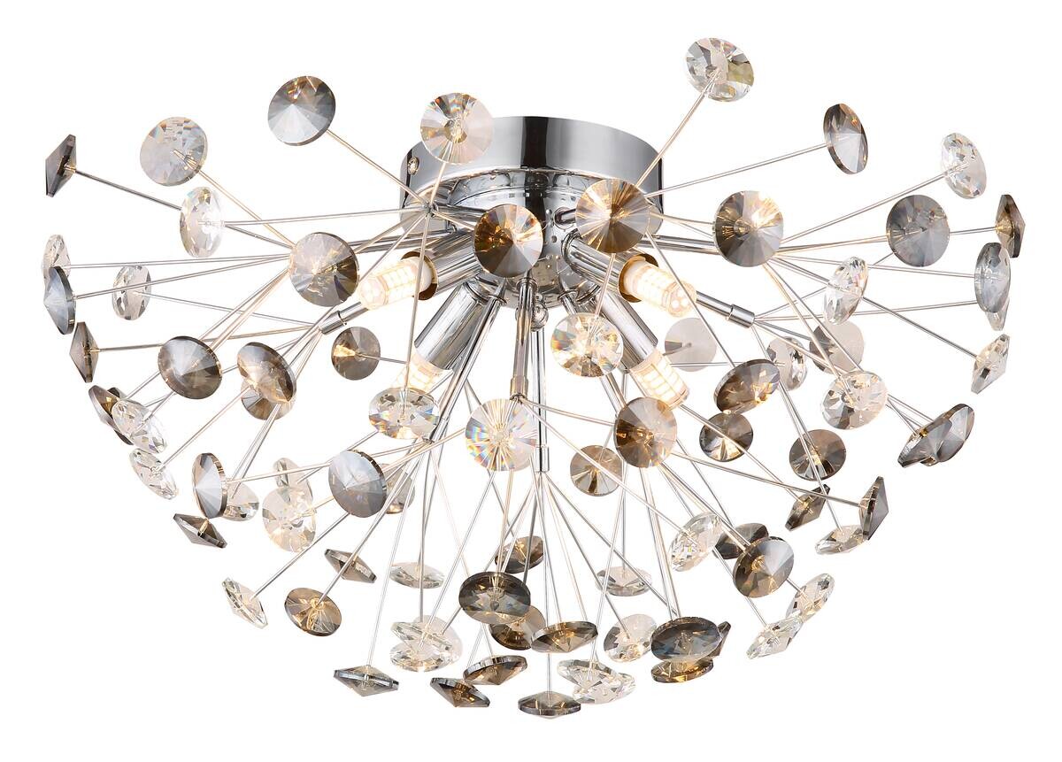 GLOBO LED-Deckenleuchte gold klar Metall H/D: ca. 25x45 cm 4 Brennstellen