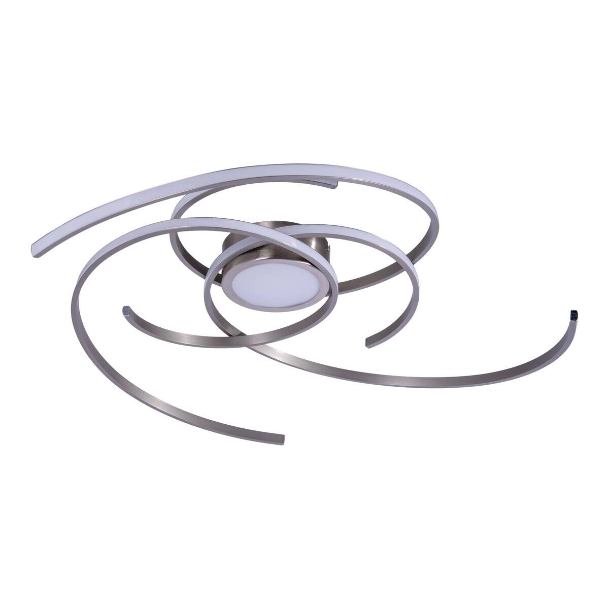 Näve Leuchten Deckenleuchte 1395750 stahlfarbig Metall Kunststoff B/H/T: ca. 75x6x75 cm null 4 Brennstellen