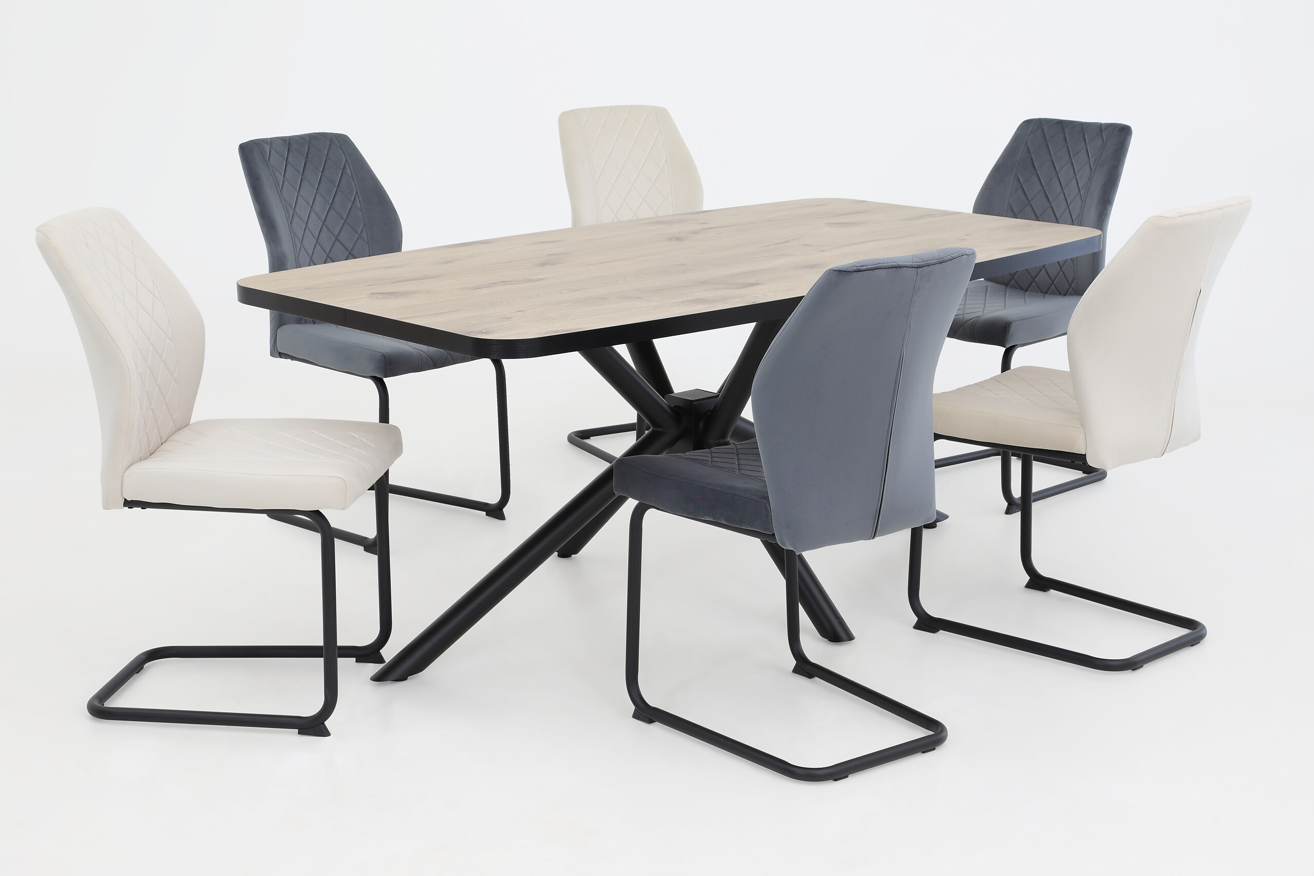 Schwingstuhl Oslo, 4er-Set beige Microfaser B/H/T: ca. 45x92x60 cm Schwingstuhl Oslo, 4er-Set beige Microfaser B/H/T: ca. 45x92x60 cm