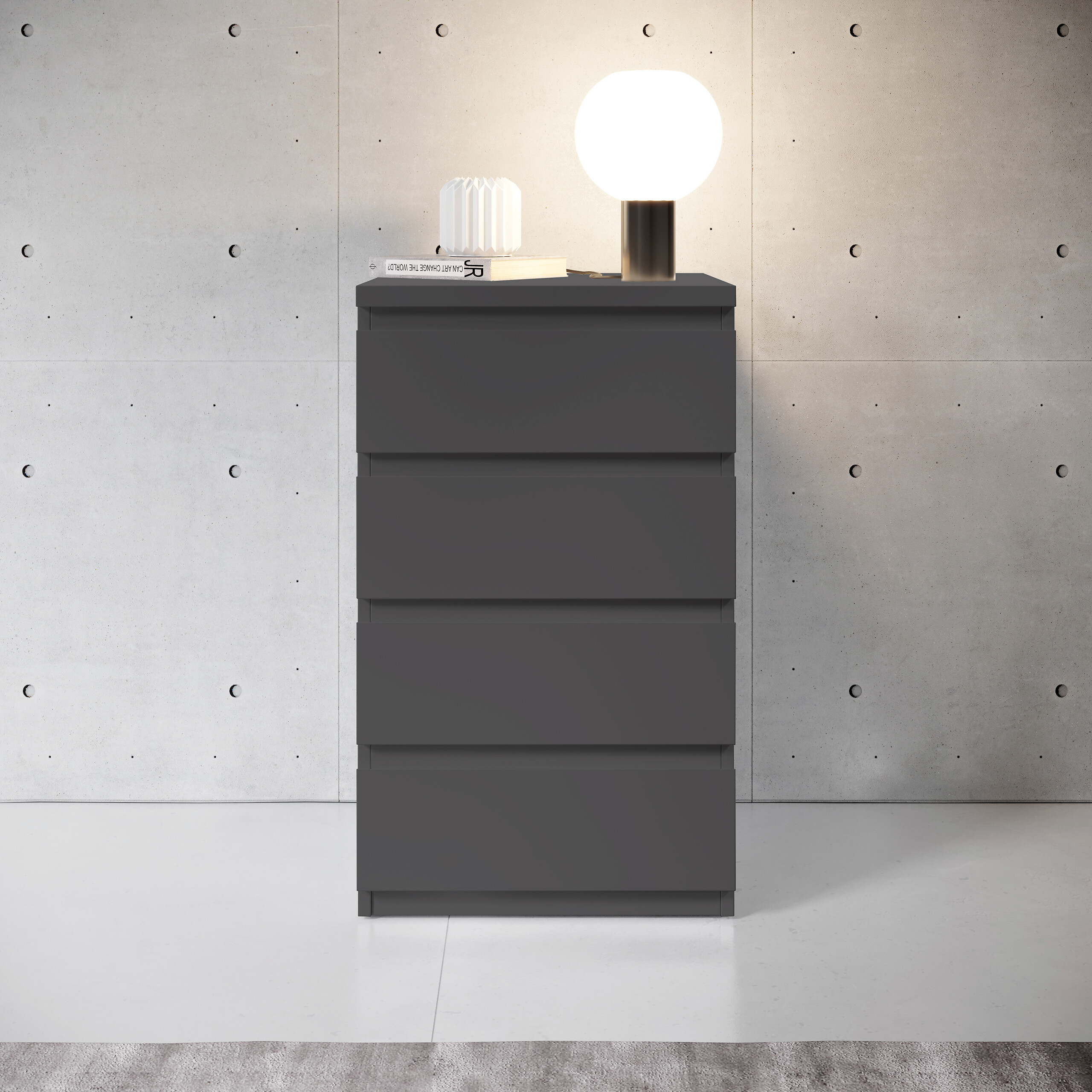 Nachtkonsole Olli Graphit B/H/T: ca. 45x79x38 cm