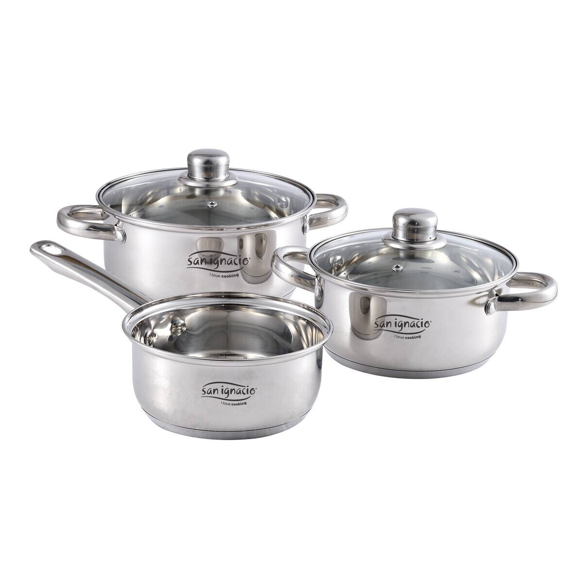 SAN IGNACIO Topfset CASSEL silber Edelstahl 5 tlg.