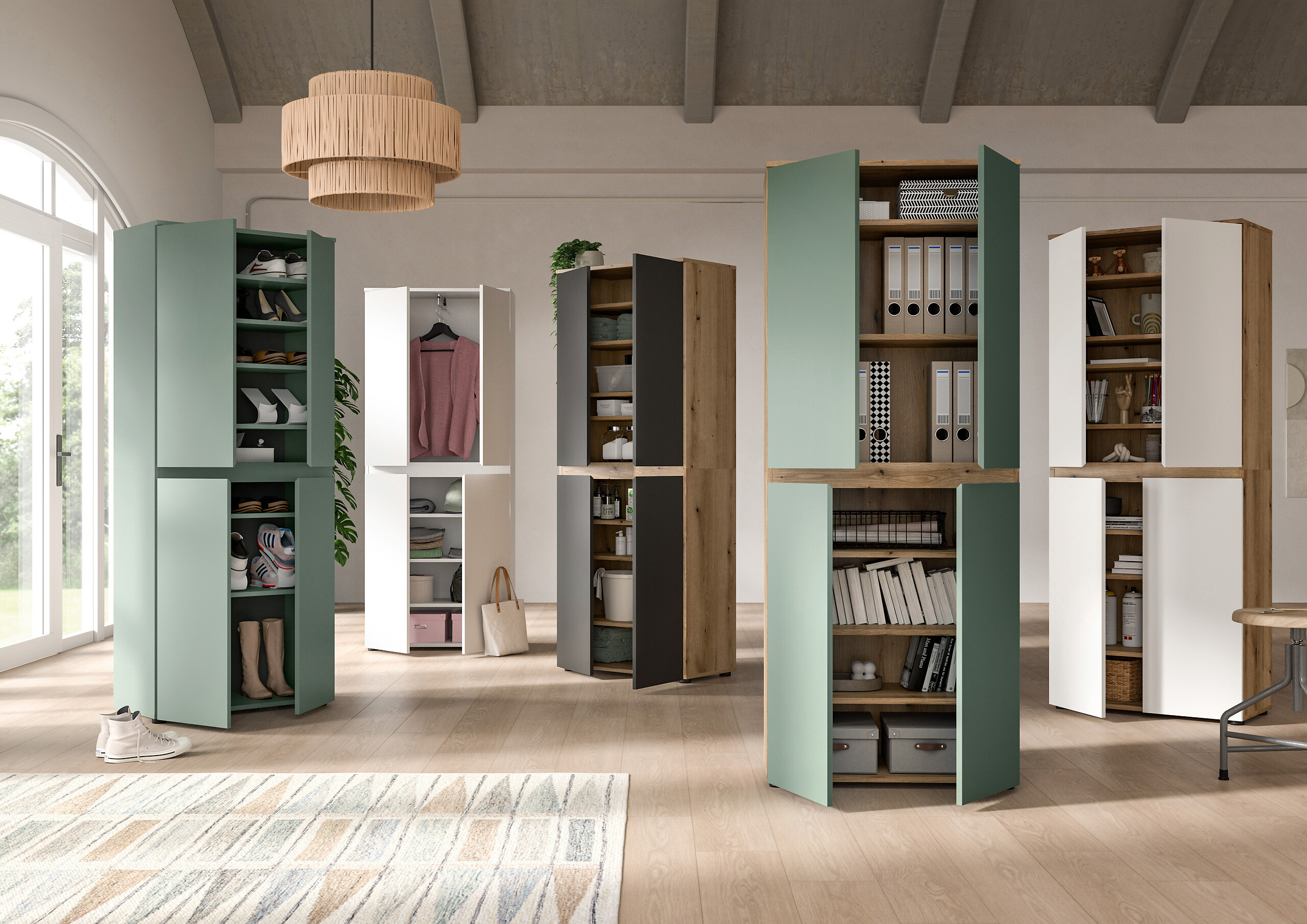 Schrank SCARPA grün B/H/T: ca. 105x175x37 cm