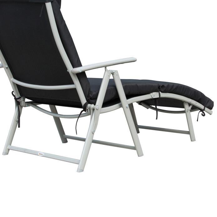 Outsunny Sonnenliege schwarz Metall B/H/L: ca. 64x101x180 cm