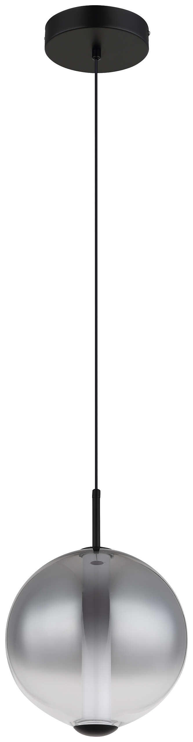 GLOBO Pendelleuchte Rauch mattschwarz Opal Metall Glas H/D: ca. 120x25 cm 1.0 Brennstellen