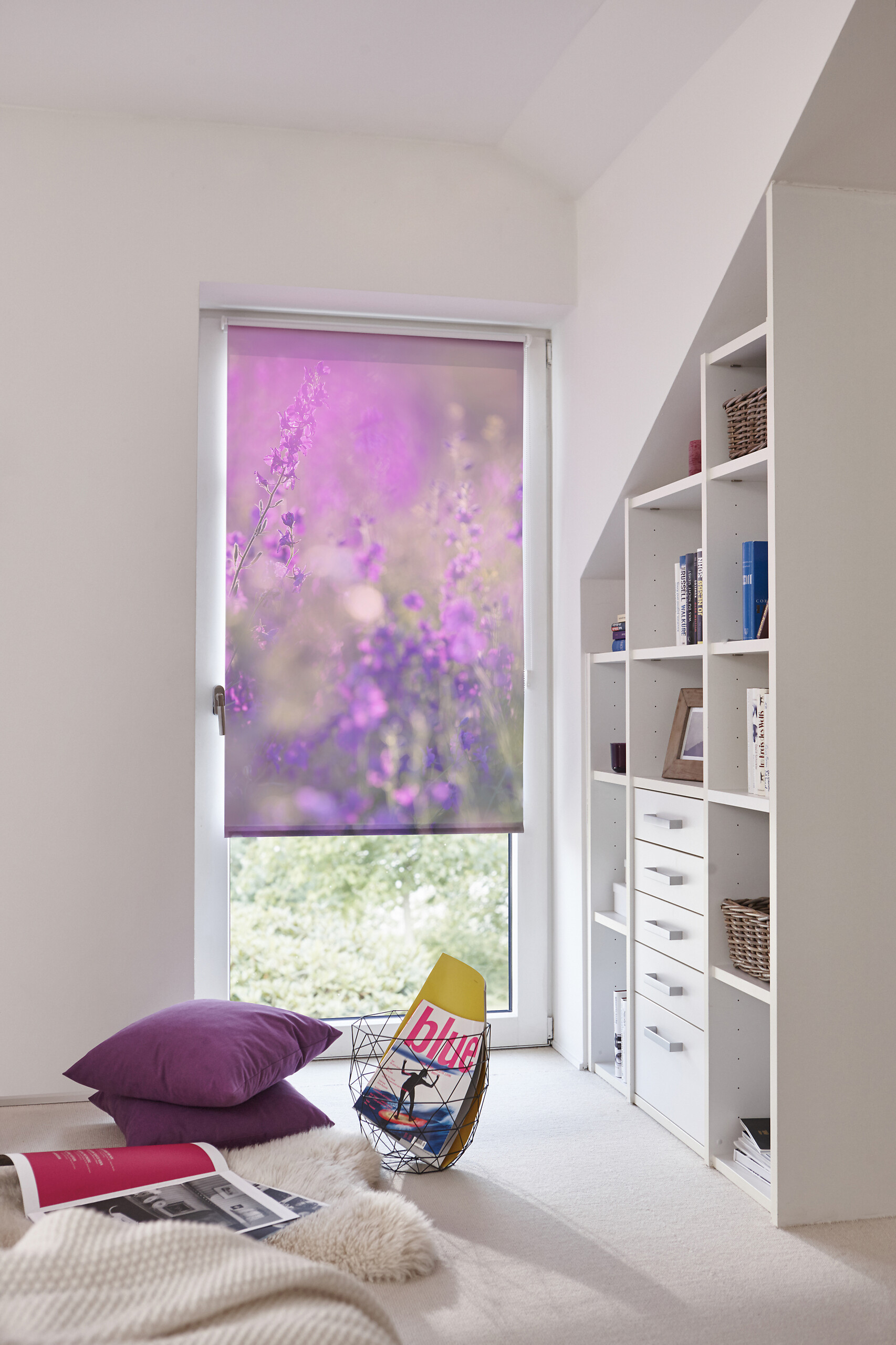 LICHTBLICK Rollo Blumenwiese fuchsia B/L: ca. 100x150 cm