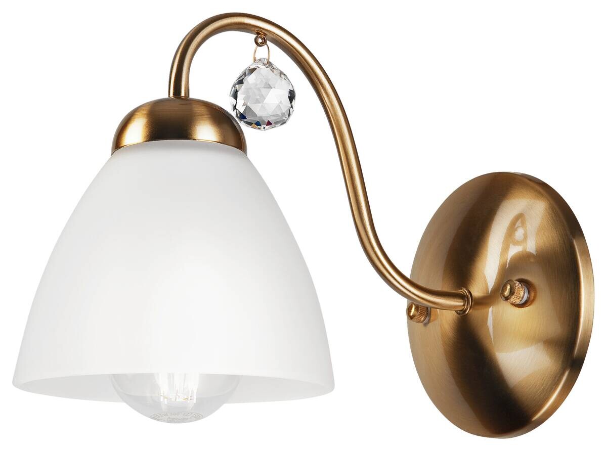 Lamkur Wandleuchte MIRANDA 43555 oxidgrün Metall Glas H/L: ca. 20x14 cm E27 1 Brennstellen