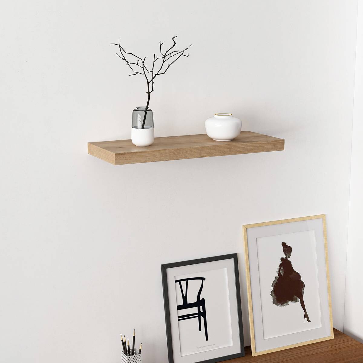 Wandboard Shelvy 60 Eiche Viking Nachbildung B/H/T: ca. 60x4x24 cm