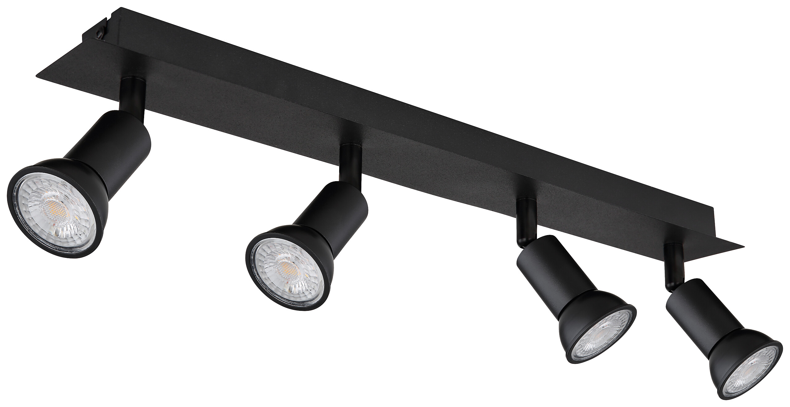 GLOBO Spotbalken 57998-4 schwarz Metall B/H/L: ca. 6x9x50 cm 4 Brennstellen