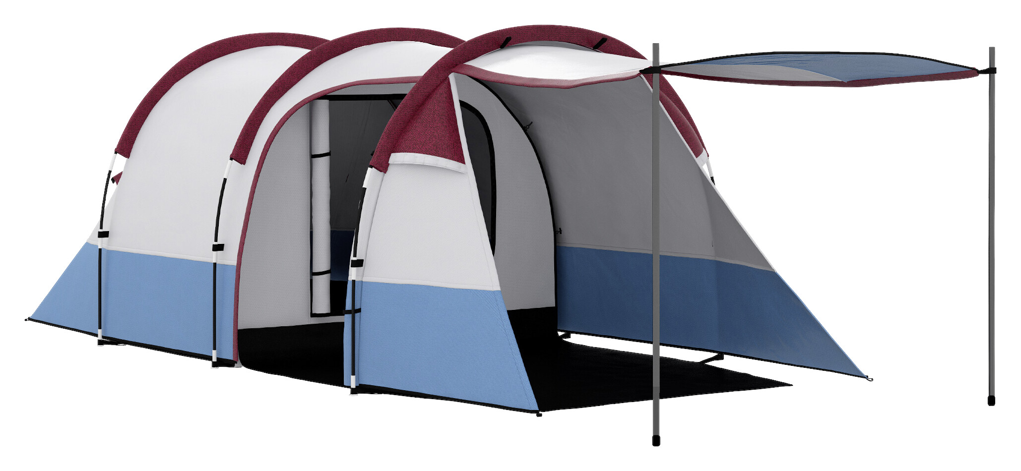 Outsunny Campingzelt rot Glas B/H/L: ca. 200x150x420 cm