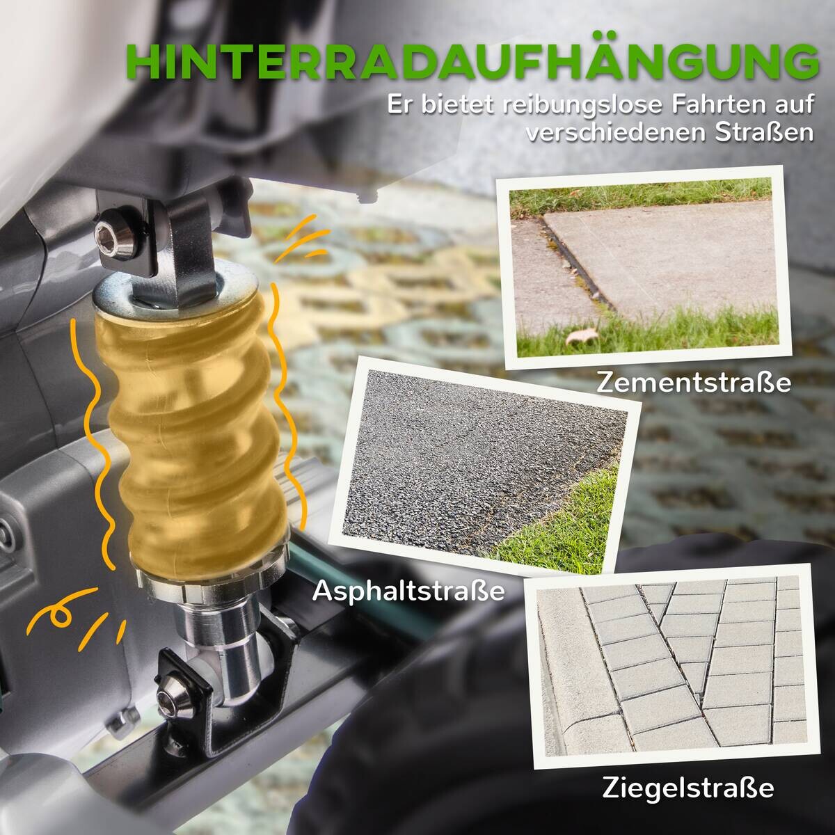 AIYAPLAY Kinder-Elektromotorrad grün B/H/L: ca. 56x70x107 cm