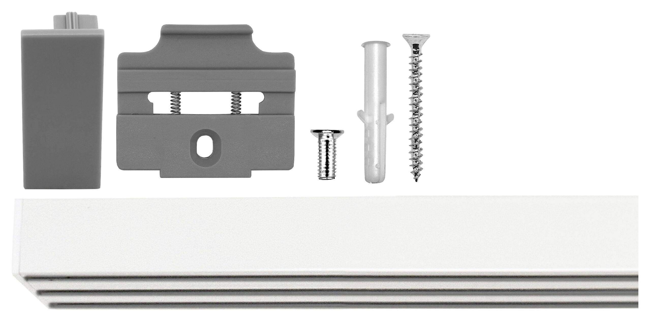ondeco Gardinenschiene smart weiß Metall L: ca. 260 cm 3.0 Läufe