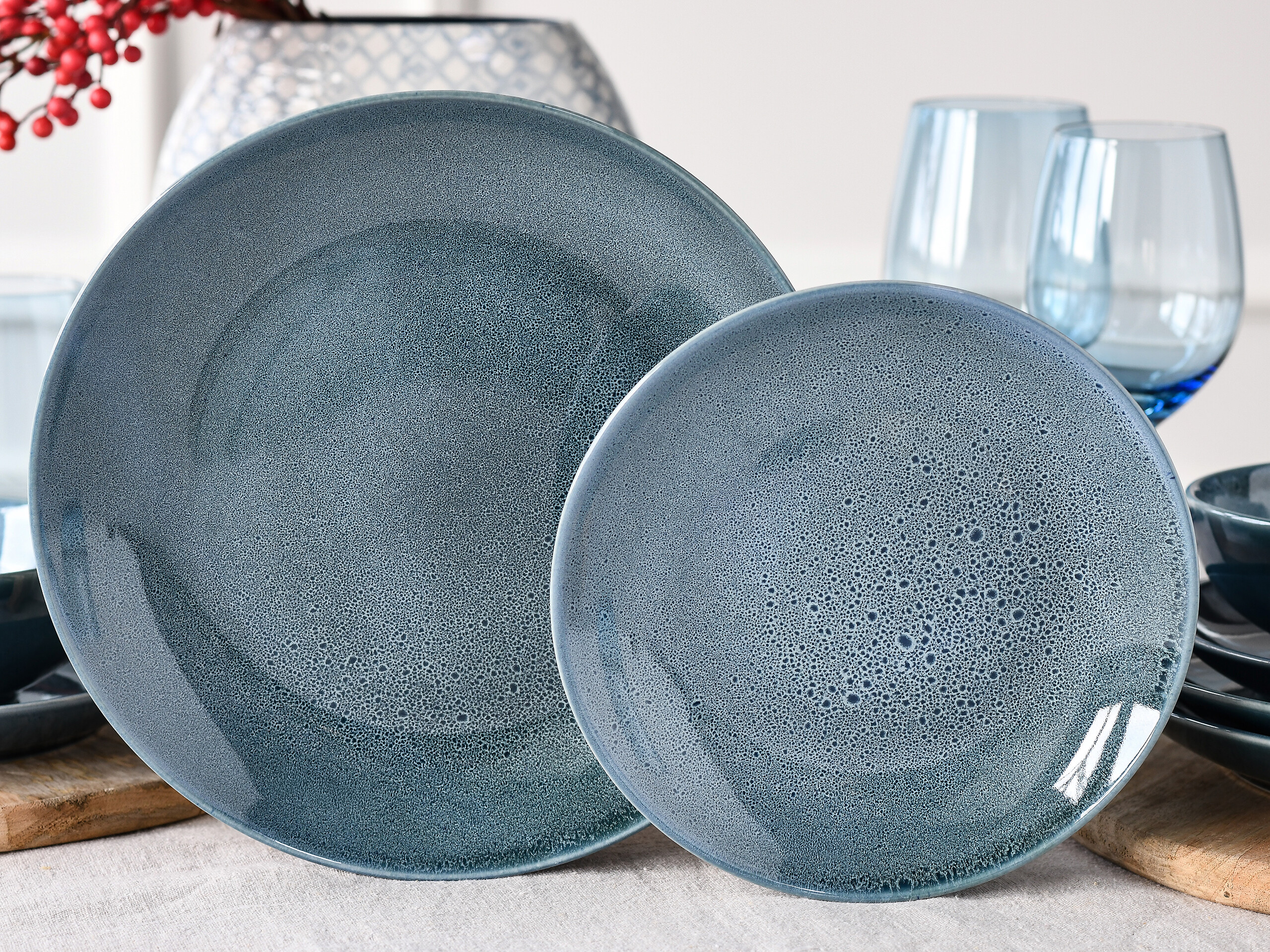 CreaTable Kombiservice Reactive BLUE petrol Keramik