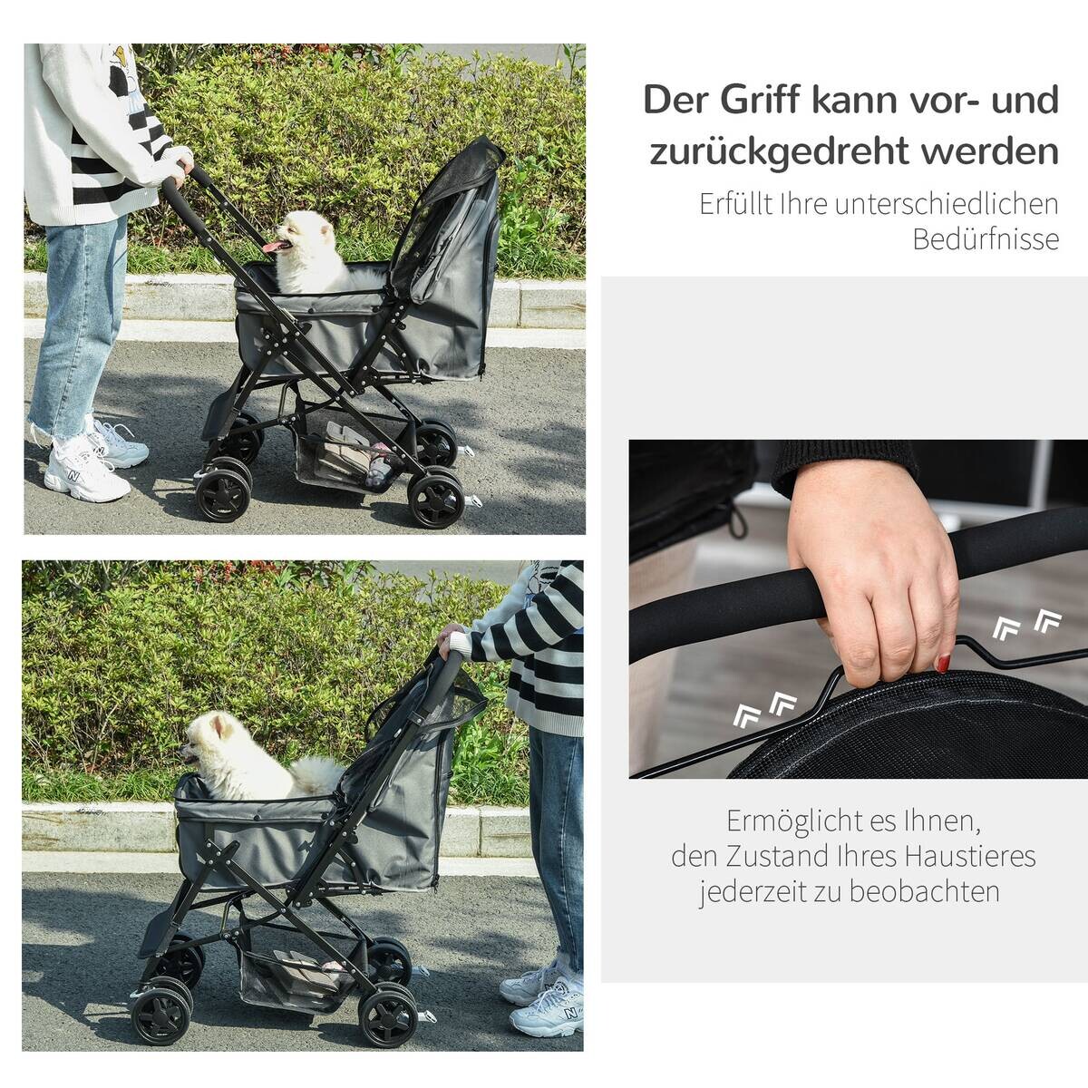 PawHut Hunde-Zubehör dunkelgrau Polypropylen B/H/L: ca. 52x76,5x95 cm