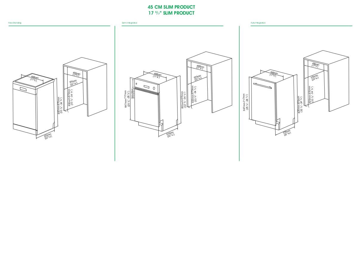 Mican Einbaugeschirrspüler GSV45D Edelstahloptik Edelstahl B/H/T: ca. 44,8x82x55 cm
