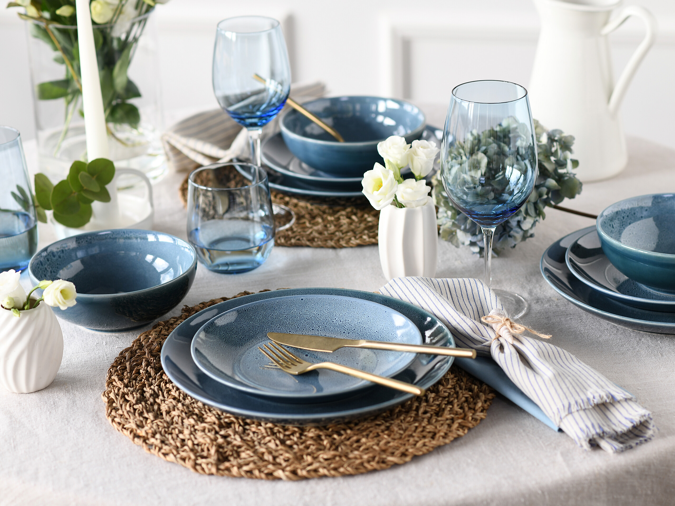 CreaTable Tafelservice Reactive BLUE petrol Keramik