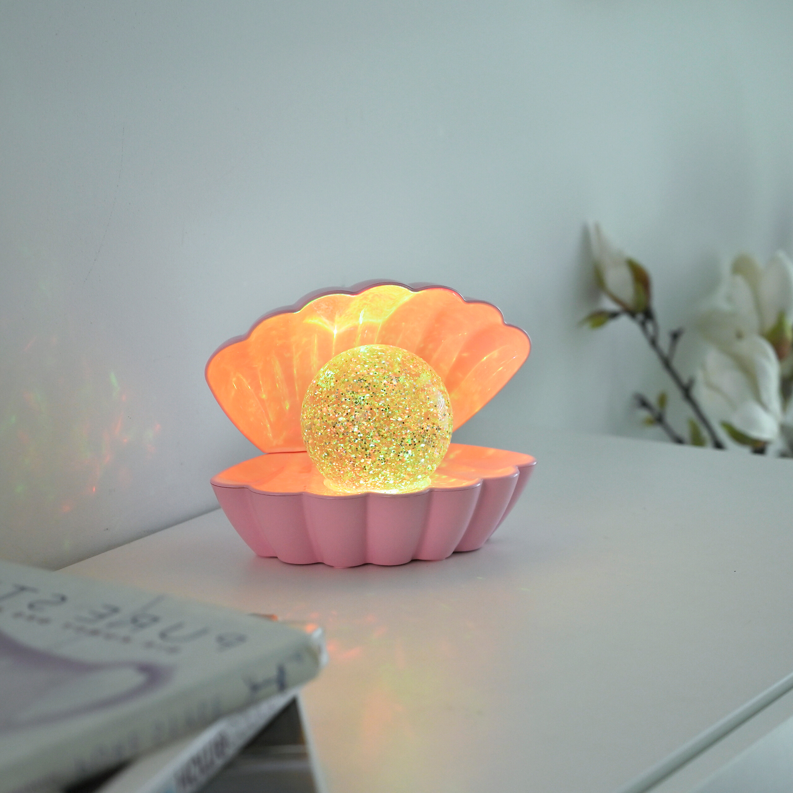 Just Light LED-Dekoleuchte Muschel rosa Kunststoff B/H/D: ca. 18x13x14,8 cm