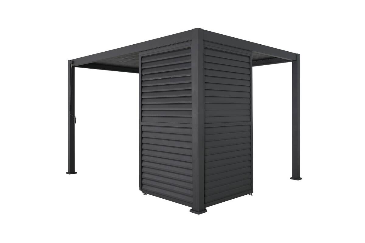 Mirador Lamellenwand für Pergola Deluxe Plus anthrazit Aluminium B/H/L: ca. 123,5x238,65x7 cm