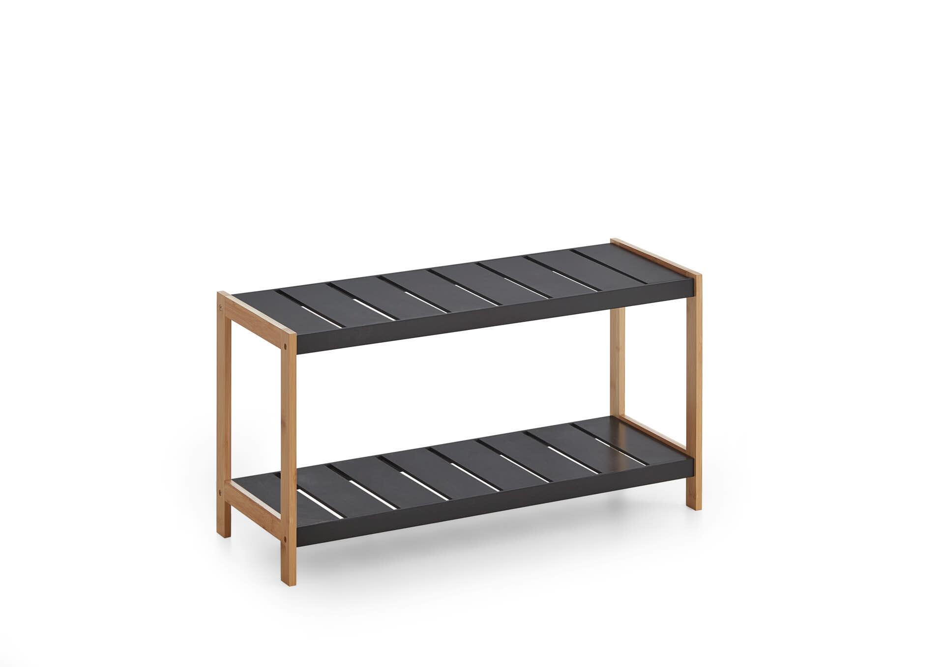 Schuhregal natur schwarz B/H/T: ca. 70x36x26 cm Schuhregal natur schwarz B/H/T: ca. 70x36x26 cm