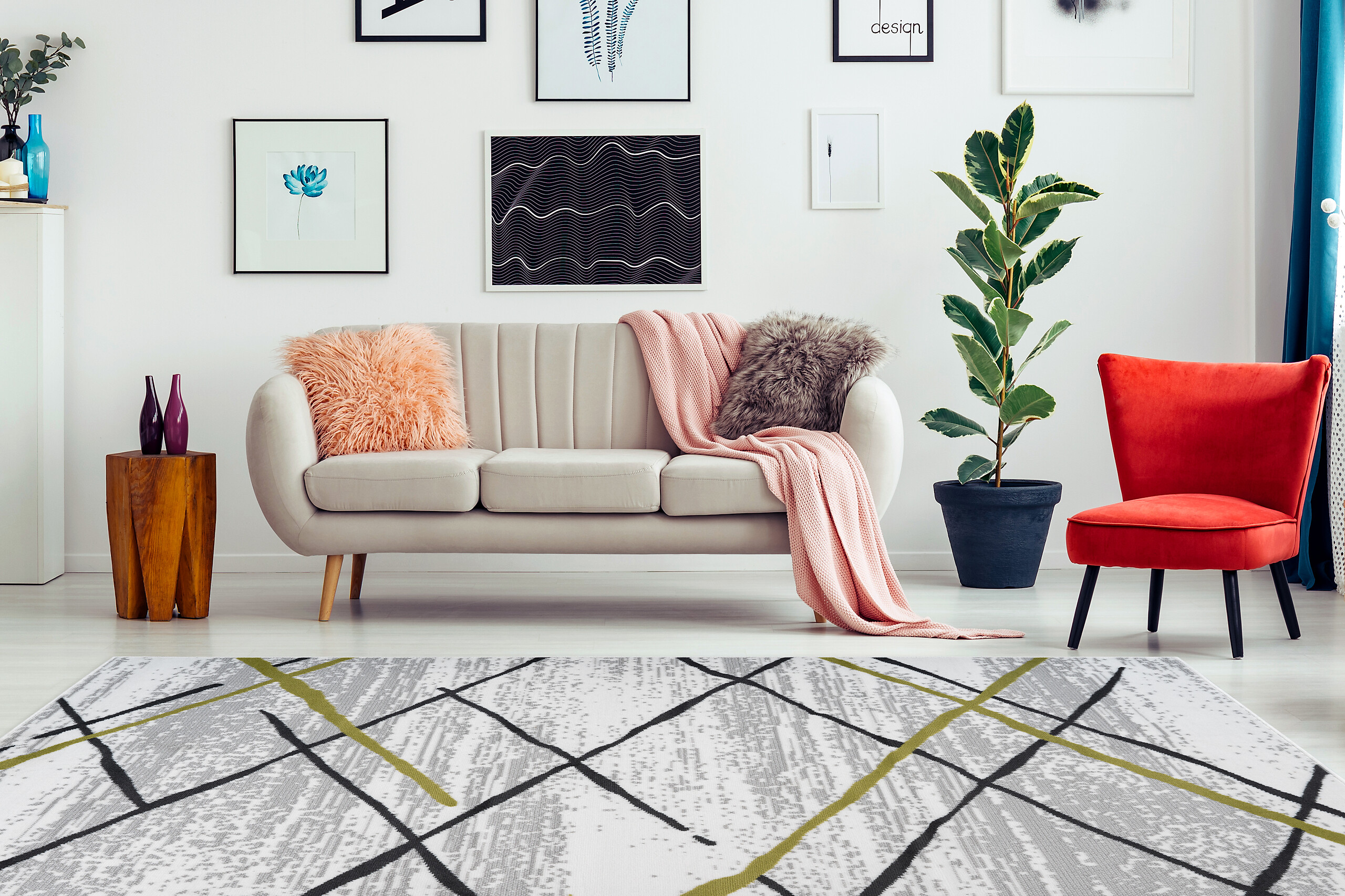 Kayoom Kurzflorteppich Vancouver 110 grau B/L: ca. 120x170 cm