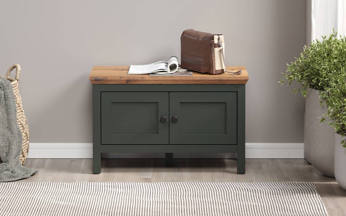 Sitzbank Stanton tannengrün Eiche Evoke Coast Nachbildung B/H/T: ca. 77x48x39 cm