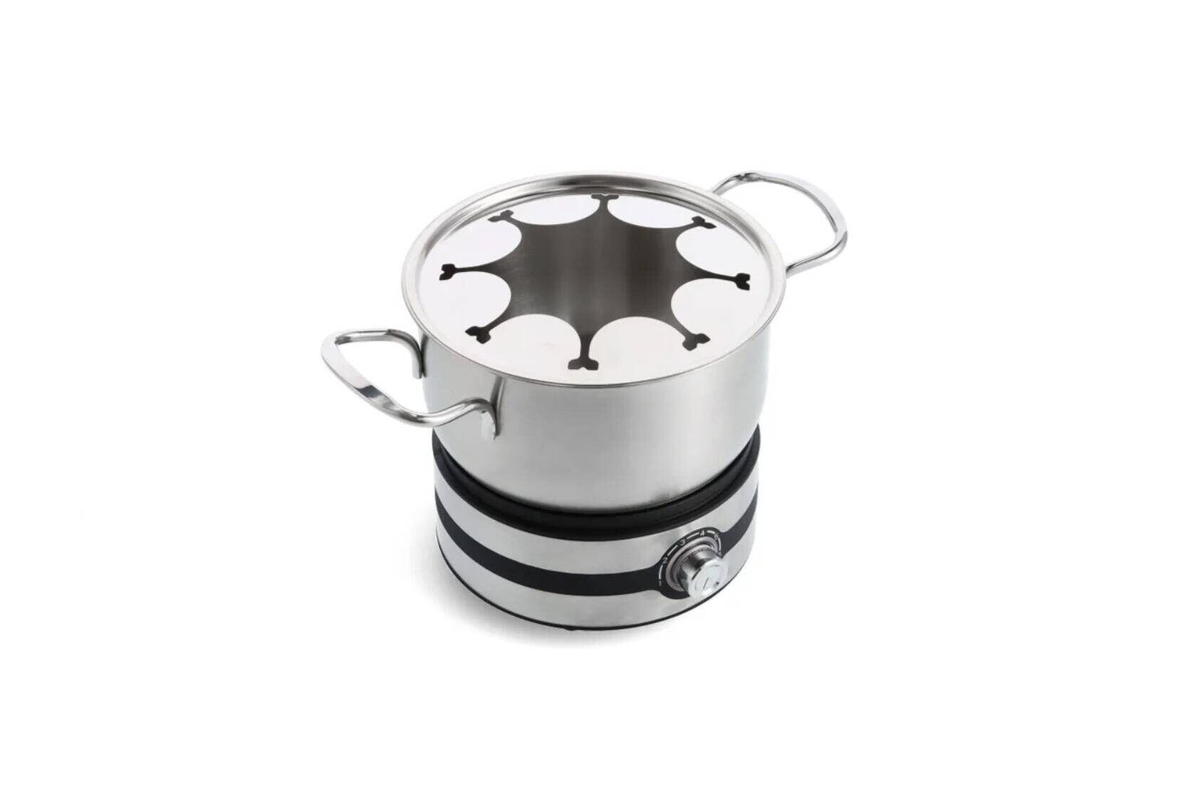 Mauviel 1830 Fondue Set silber Metall B/H/L: ca. 27x20x27 cm