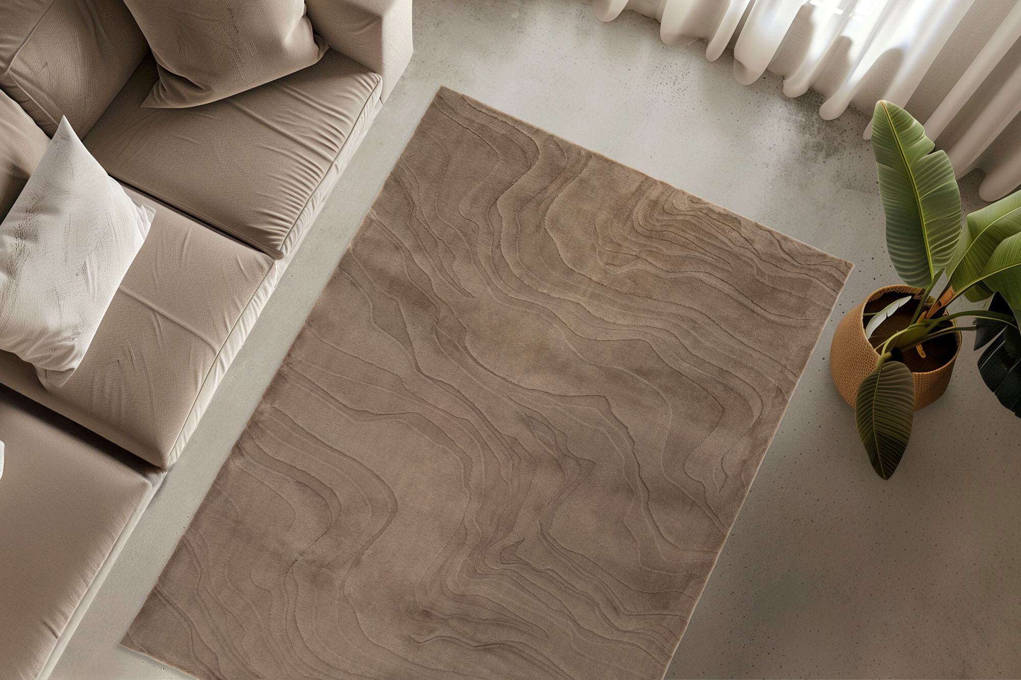 Obsession Teppich Interstellar taupe B/H/L: ca. 160x16x230 cm