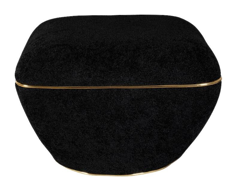 360 Living Hocker Contessa 110 schwarz gold B/H/T: ca. 60x42,5x60 cm