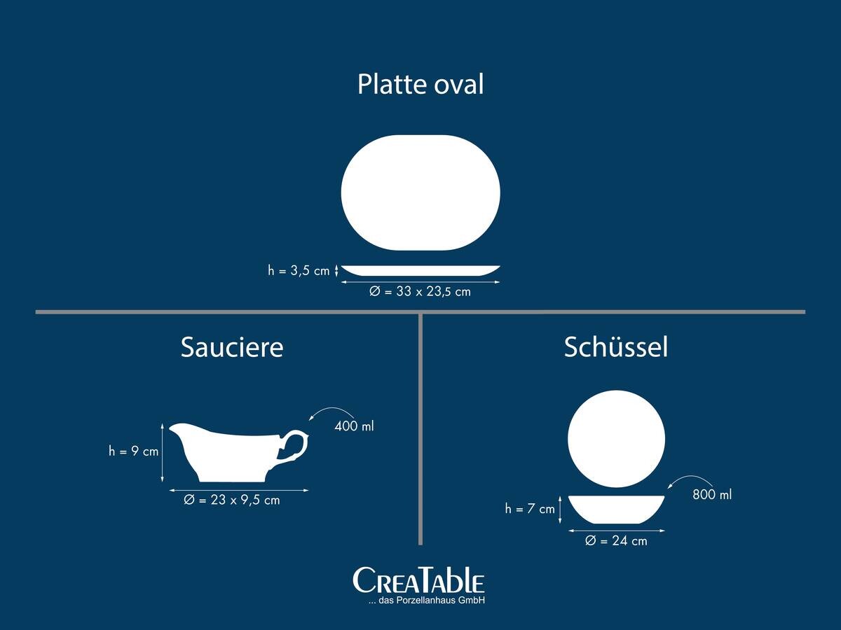 CreaTable Servierset Rokoko weiß Porzellan