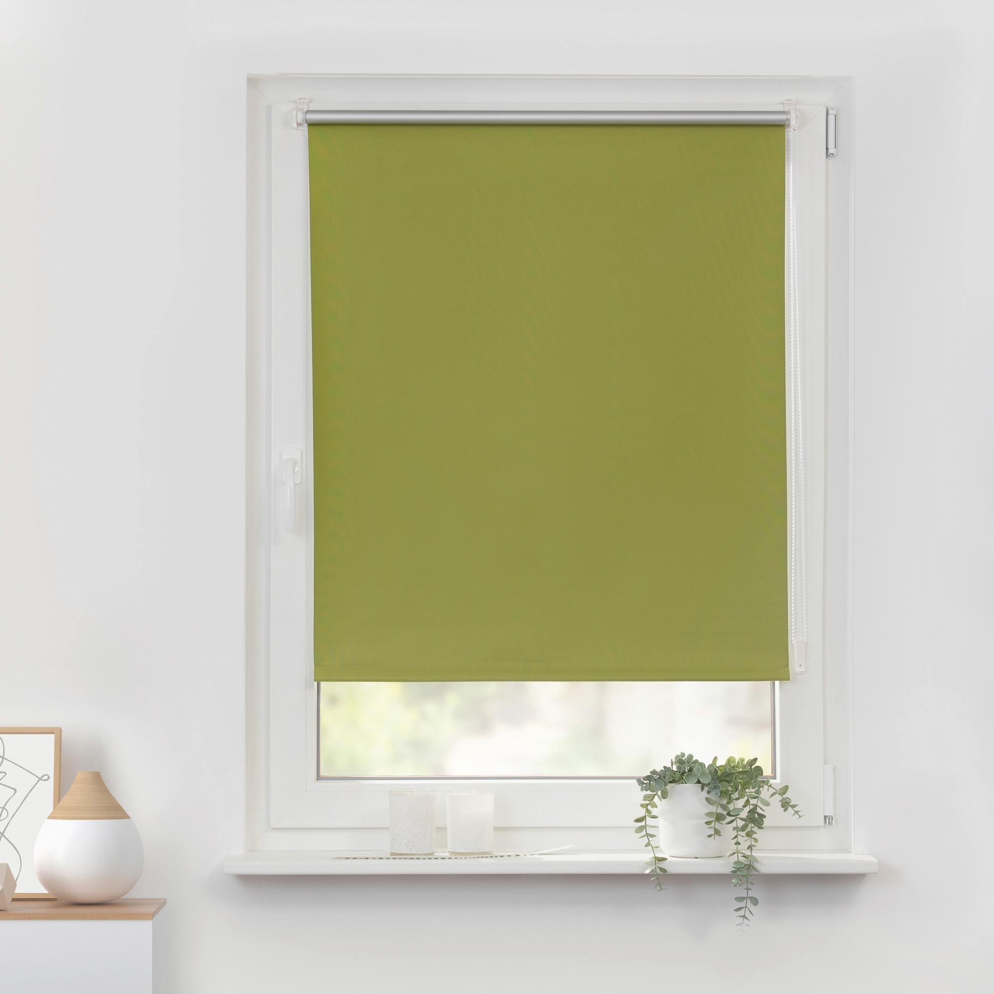 LICHTBLICK Thermo Klebe-/Klemmrollo Verdunklungsqualität grün B/L: ca. 100x150 cm