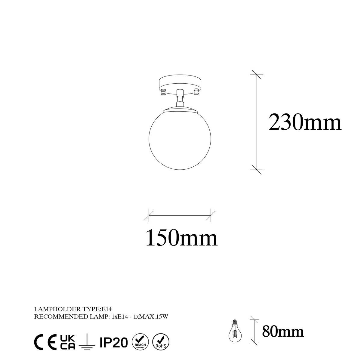 Opviq Deckenleuchte Atmaca-10210 schwarz Metall Glas B/H/T/L/D: ca. 15x23x15x15x15 cm E14 3 Brennstellen
