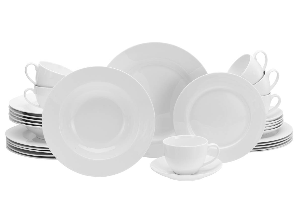 CreaTable Kombiservice Fleur Royal cremeweiß Porzellan 30 tlg.