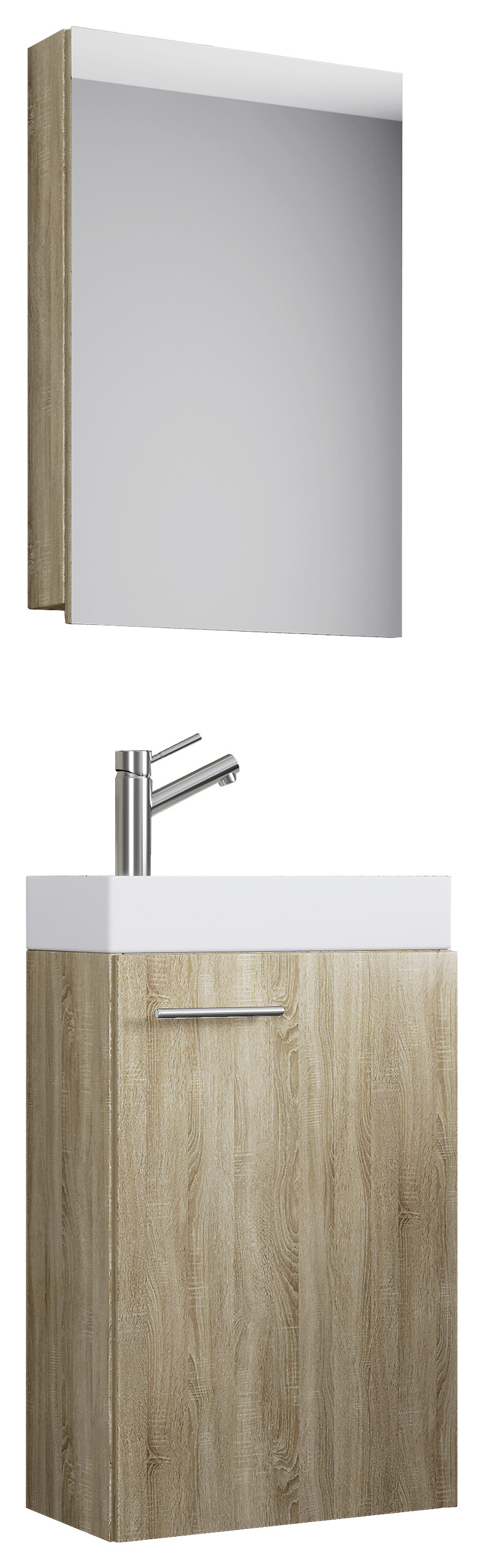 Waschplatz 3tlg-Slito Eiche Sonoma Nachbildung weiß B/H/T: ca. 41x130x22 cm