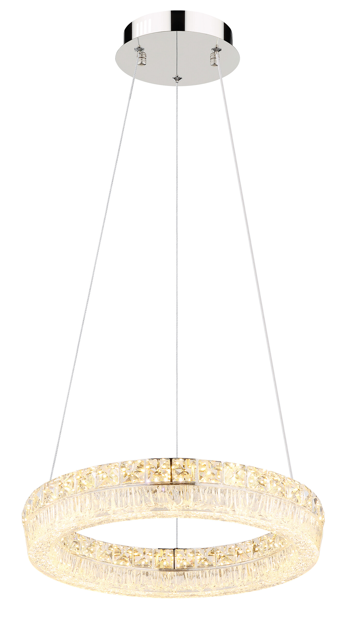 GLOBO Hängeleuchte klar Chrom Metall Acryl Glas H/D: ca. 120x40 cm 1.0 Brennstellen