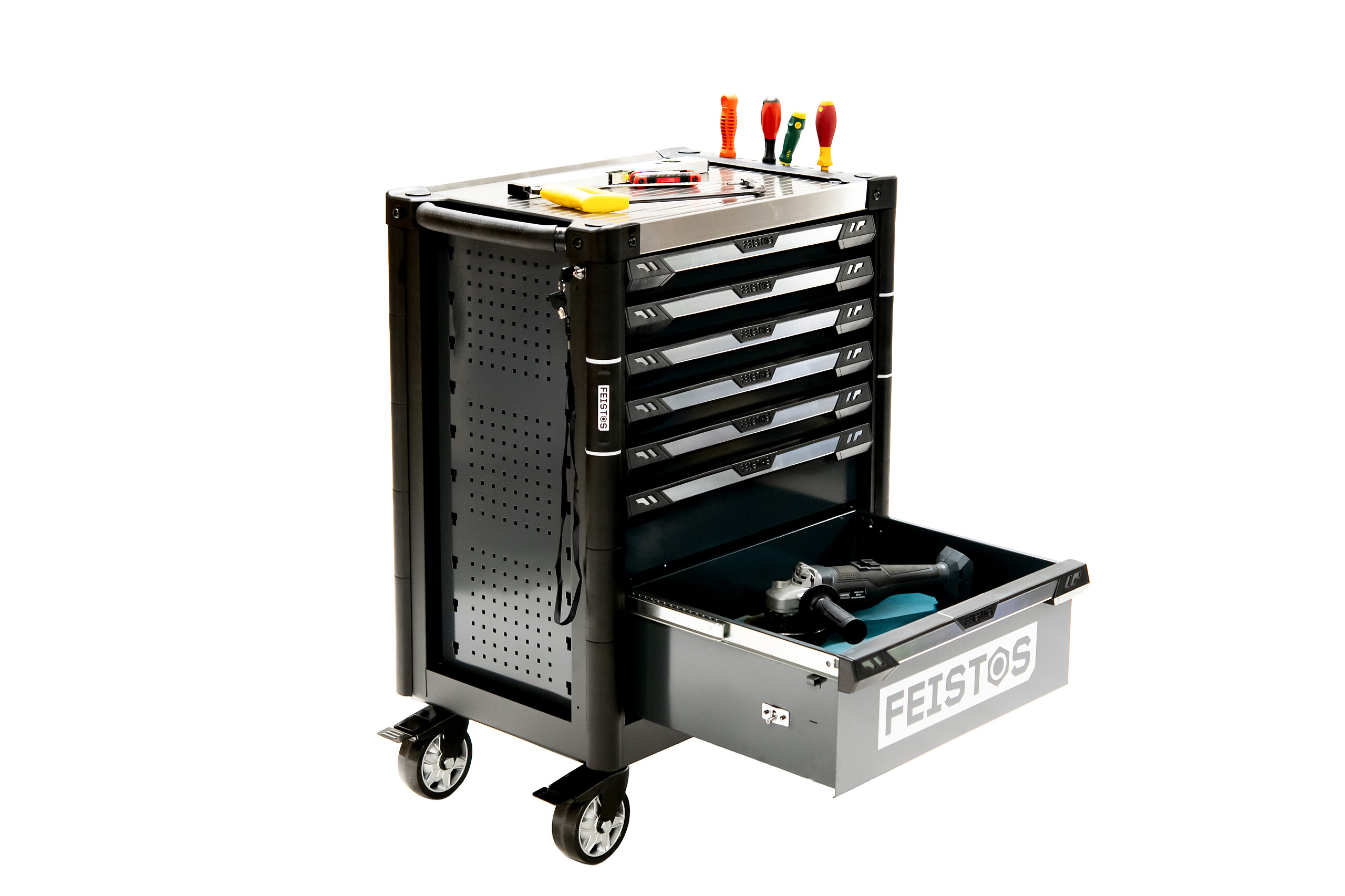 Werkstattwagen Mento schwarz B/H/L: ca. 73x98x48 cm